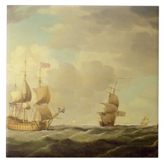 穏健派の容易な帆の下の英国の旗艦 タイル (正面)