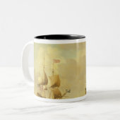 穏健派の容易な帆の下の英国の旗艦 ツートーンマグカップ (正面左)