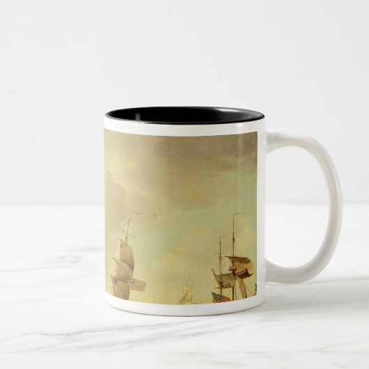 穏健派の容易な帆の下の英国の旗艦 ツートーンマグカップ (右)