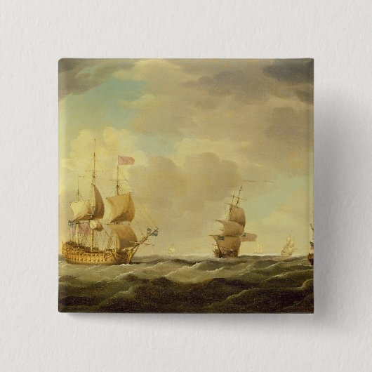 穏健派の容易な帆の下の英国の旗艦 缶バッジ (正面)