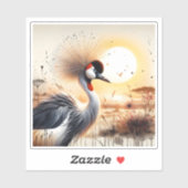 穏威厳のあるやかな夕焼けの景色に鶴を打つ シール (シート)