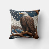 穏威厳のあるやかな山々を見下ろすイーグル クッション (裏面)