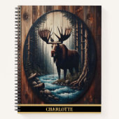 穏威厳のあるやかな川岸に立つムース ノートブック (正面)