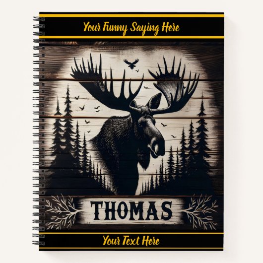 穏威厳のあるやかな森の中の背の高い松の間を歩く ノートブック (正面)