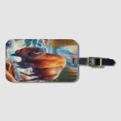 穏威厳のあるやかな海のバッファロー ラゲッジタグ (正面横)