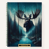 穏威厳のあるやかな渓流で見つめるムース ノートブック (正面)