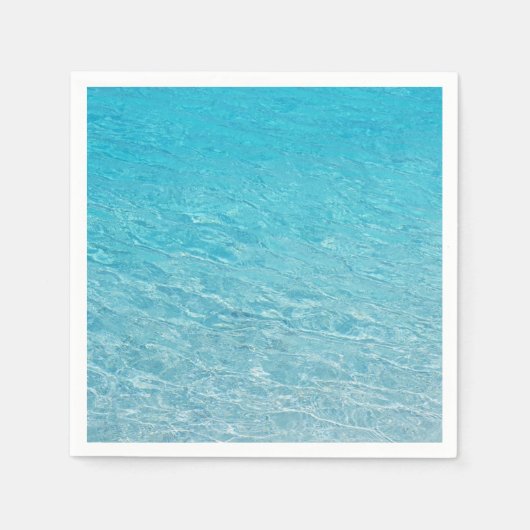 穏澄んやかな青い海背景 スタンダードカクテルナプキン (正面)