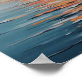 穏鮮やかやかな海に沈む夕日 ポスター (角)