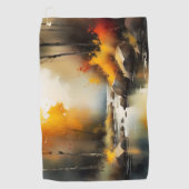 穏鮮やかやかな秋の川の絵を描風景 ゴルフタオル (正面)