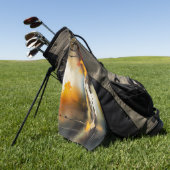 穏鮮やかやかな秋の川の絵を描風景 ゴルフタオル (グリーン)