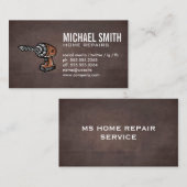 穴あけツール |茶色のテクスチャの背景 名刺 (正面/裏面)