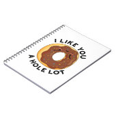 穴があいてるほど好き！面白いドーナツの駒 ノートブック (左側)