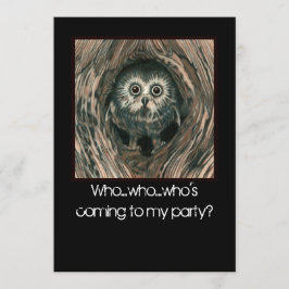 "穴に住む家"フクロウの招待状 招待状