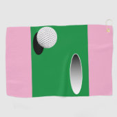 穴に入る ゴルフタオル (横)