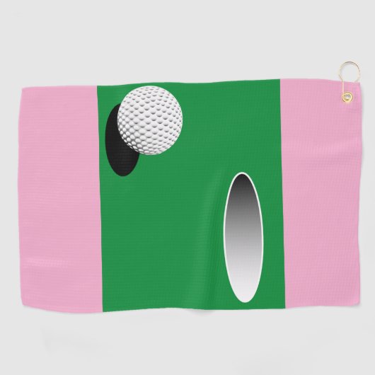 穴に入る ゴルフタオル (横)