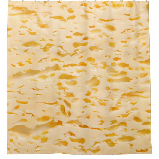 穴のあいたチーズ質感 シャワーカーテン (正面)