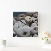 穴のある四角モダン時計 スクエア壁時計 (ホーム)