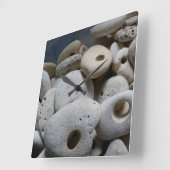 穴のある四角モダン時計 スクエア壁時計 (傾斜)