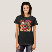 穴の火スパイシー唐辛子の食べおもしろい物 Tシャツ (正面フル)