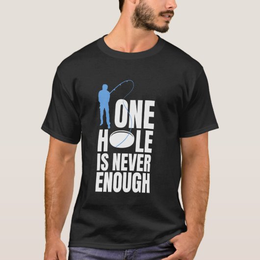 穴ひとつでは物足りないアイスフィッシング Tシャツ (正面)