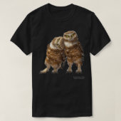 穴を掘るフクロウ Tシャツ (デザイン正面)