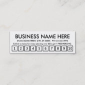 穴を開けて下さい。 ロイヤリティのパンチカード ロイヤリティカード (裏面)