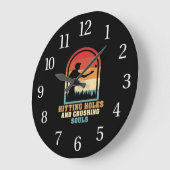 穴を開けて魂を潰すコーンホおもしろいール ラージ壁時計 (傾斜)