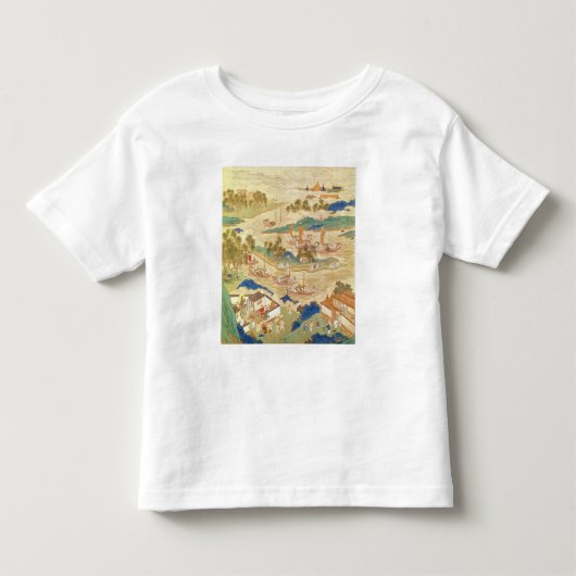 穴を開けられた石を運ぶ皇帝Hui Tsung トドラーTシャツ (正面)