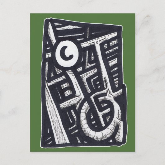 穴を開ける？ ポストカード (正面)