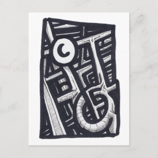 穴を開ける？ ポストカード (正面)