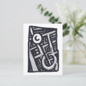 穴を開ける？ ポストカード (スタンド正面)