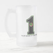 穴を1つにカスタマイズ可能 フロストグラスビールジョッキ (左)