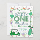 穴イン1パーT型誕生祝い1 招待状 (正面)