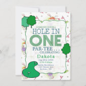 穴インOne Par-Tee誕生祝い5 招待状 (正面)