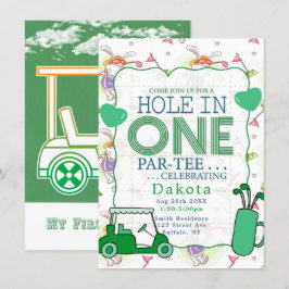 穴インOne Par-Tee誕生祝い6 招待状