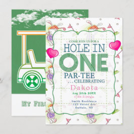 穴インOne Par-Tee誕生祝い7 招待状