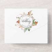 穴エレガントあきRSVP結婚付き焼きオレンジ オールインワン招待状 (裏面)