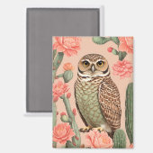 穴エレガント掘りフクロウ マグネット (正面/裏面)