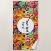 穴カラフルテクスチャ ビーチタオル (正面)