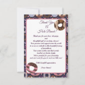 穴バンチドーナツパープルベビーガールシャワー サンキューカード (正面)