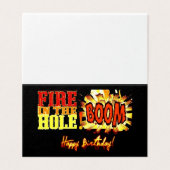 穴ブームの火! バースデー・カード (外部フラット)