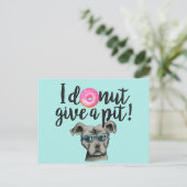 穴与えを開ける | Pit おもしろい Bull Terrier Dog ポストカード (スタンド正面)