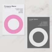 穴付き円 – ピンク 名刺 (正面/裏面)
