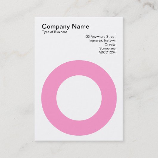 穴付き円 – ピンク 名刺 (正面)