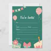 穴埋めバースデー招待状 招待状 (正面)