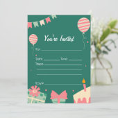 穴埋めバースデー招待状 招待状 (スタンド正面)