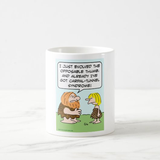穴居人の反対できる親指のcarpalトンネルシンドローム コーヒーマグカップ (中央)