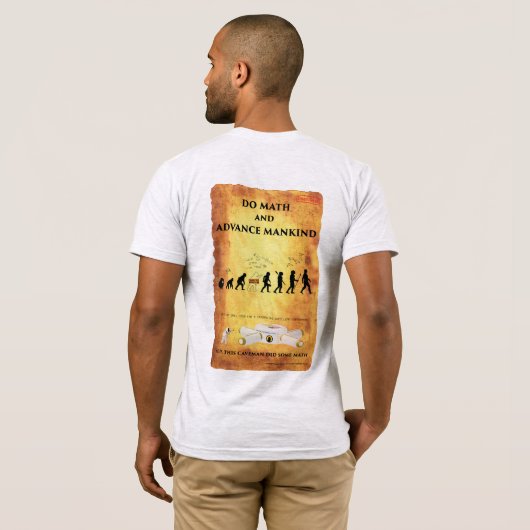 穴居人は数学の頭が切れるなギアのTシャツをします Tシャツ (裏面フル)