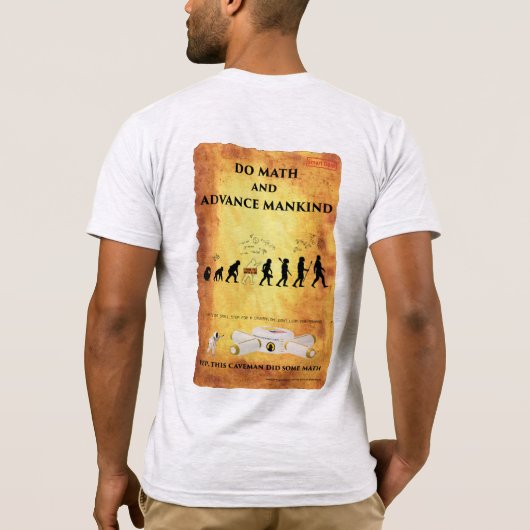 穴居人は数学の頭が切れるなギアのTシャツをします Tシャツ (裏面)