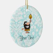 穴居人; かわいい セラミックオーナメント (右)